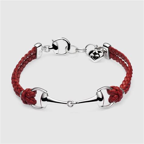 gucci red horsebit bracelet